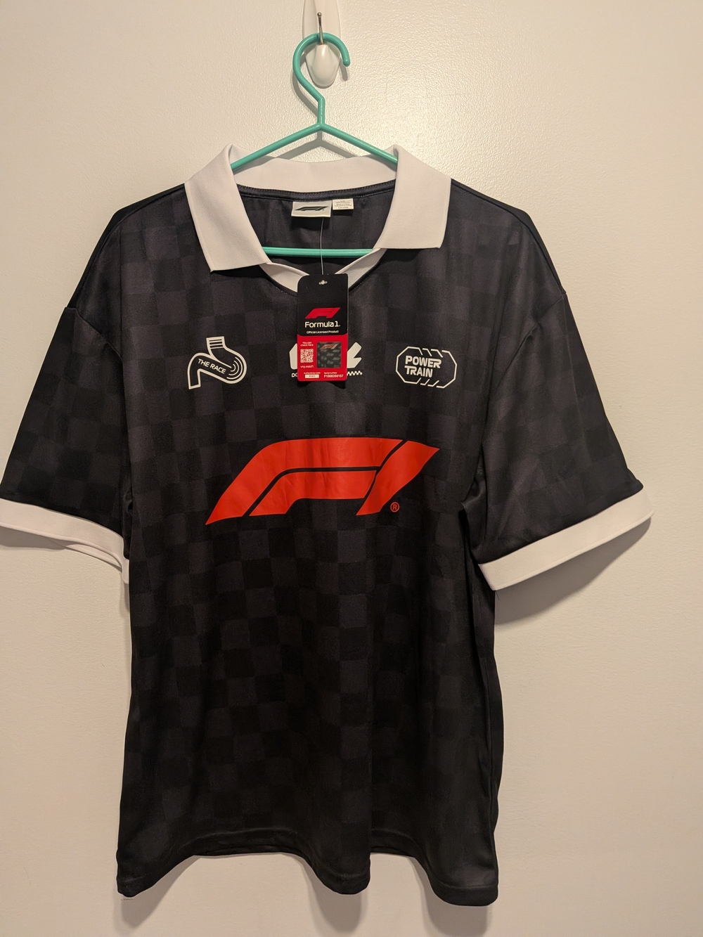 Men’s Black Formula 1 Polo Shirt with Red Logo